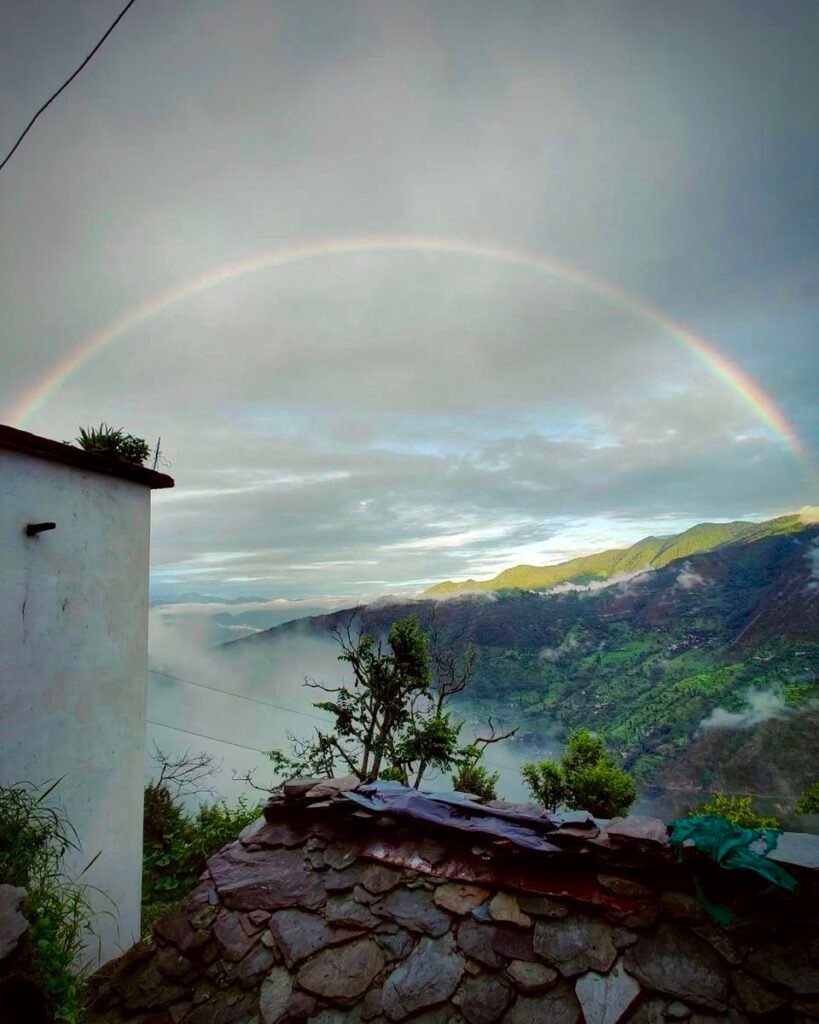 beautiful view of mountains after raining