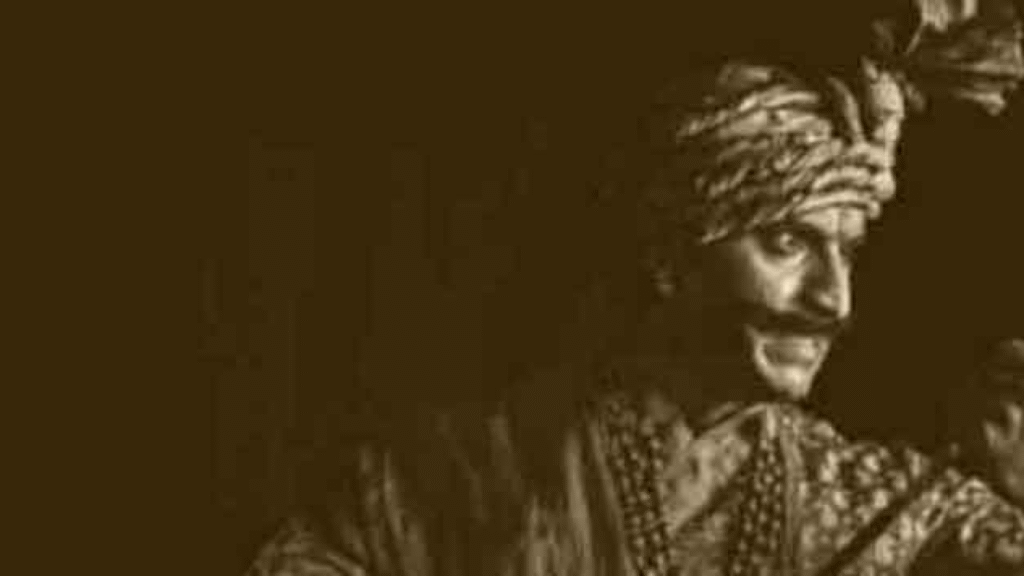 Traditional artwork of brave warrior Madho Singh Bhandari of Garhwal – historical portrait showing legendary Uttarakhand hero