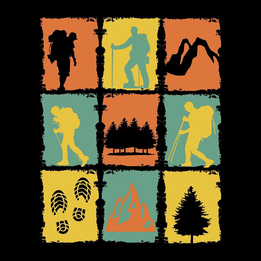 Hiking Retro poster, picture, metal print etc 